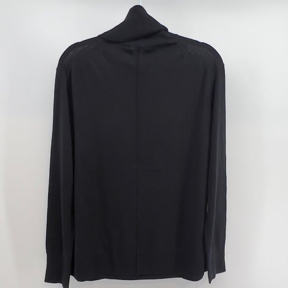 Banana Republic Merino Wool Turtleneck Size L Luxe Old Money Meets Dark Elegance - Picture 2 of 9